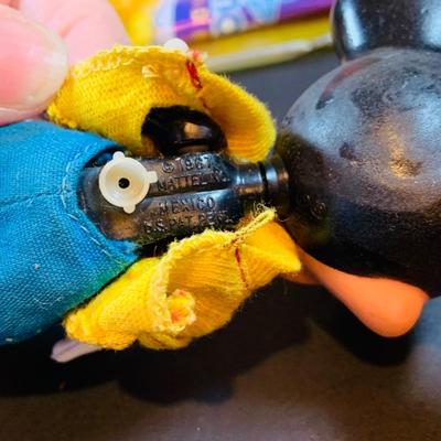 LOT43: Vintage Disney Collection Including Marx Plastic Figurines, Character Necklaces, Mickey Bag and Much More