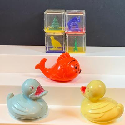 LOT 40: Collection of Vintage Plastic Walking Toys Including Donald Duck, Popeye, Jiminy Cricket, Pluto and More Vintage Toys