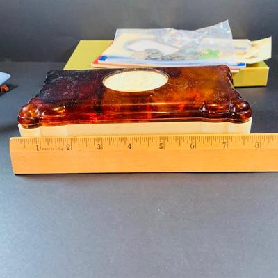 LOT 45: Collection of Rosaries, Crucifixes, Devotionals an Vintage Madonna Jewelry Box Made In Cuba