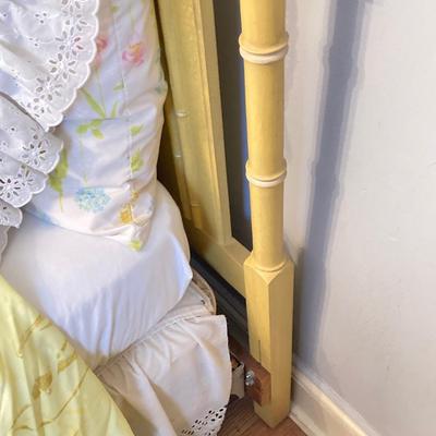 LOT 55: Vintage Six Piece Painted Wood with Micarta Laminate Top Bedroom Set and Table Lamp