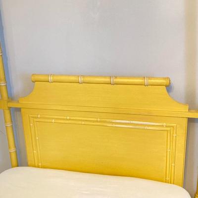 LOT 55: Vintage Six Piece Painted Wood with Micarta Laminate Top Bedroom Set and Table Lamp