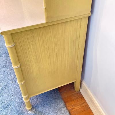 LOT 55: Vintage Six Piece Painted Wood with Micarta Laminate Top Bedroom Set and Table Lamp