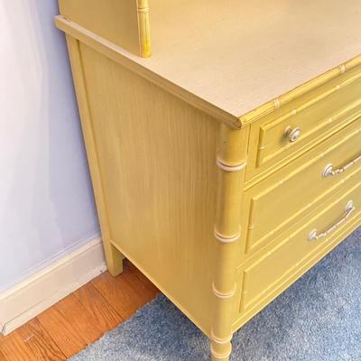 LOT 55: Vintage Six Piece Painted Wood with Micarta Laminate Top Bedroom Set and Table Lamp