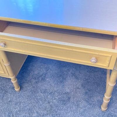 LOT 55: Vintage Six Piece Painted Wood with Micarta Laminate Top Bedroom Set and Table Lamp