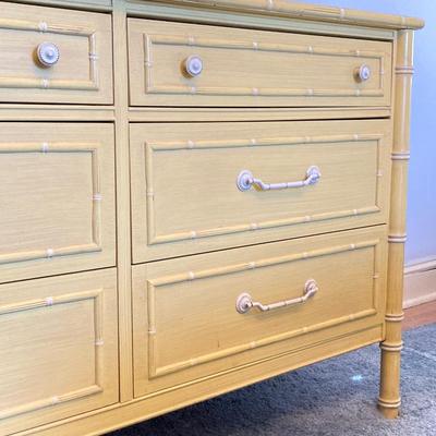 LOT 55: Vintage Six Piece Painted Wood with Micarta Laminate Top Bedroom Set and Table Lamp