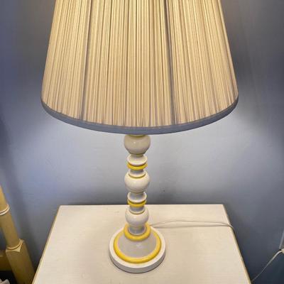 LOT 55: Vintage Six Piece Painted Wood with Micarta Laminate Top Bedroom Set and Table Lamp