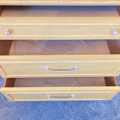 LOT 55: Vintage Six Piece Painted Wood with Micarta Laminate Top Bedroom Set and Table Lamp