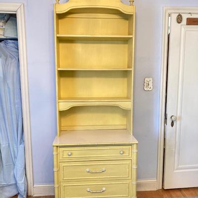 LOT 55: Vintage Six Piece Painted Wood with Micarta Laminate Top Bedroom Set and Table Lamp