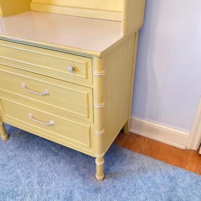 LOT 55: Vintage Six Piece Painted Wood with Micarta Laminate Top Bedroom Set and Table Lamp