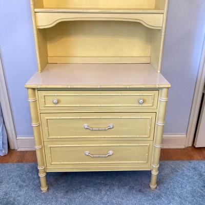 LOT 55: Vintage Six Piece Painted Wood with Micarta Laminate Top Bedroom Set and Table Lamp