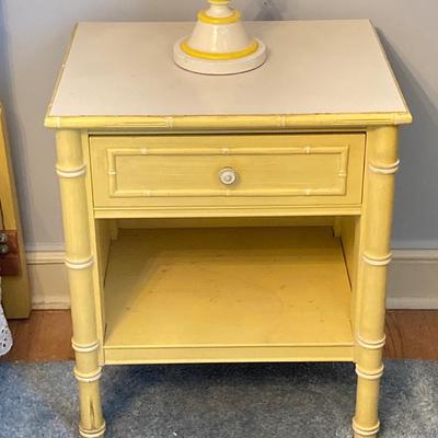 LOT 55: Vintage Six Piece Painted Wood with Micarta Laminate Top Bedroom Set and Table Lamp