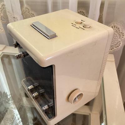 LOT 56: Vintage Sony Clock Radio Model TFM-C550W, French Style Princess Telephone and End Table