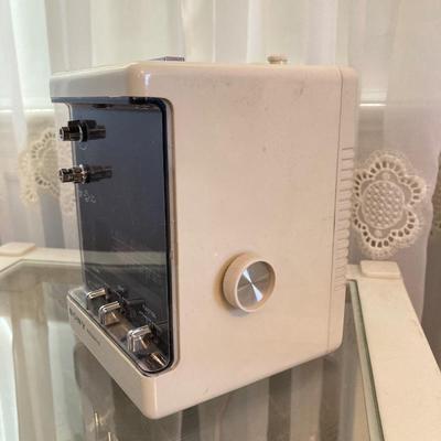 LOT 56: Vintage Sony Clock Radio Model TFM-C550W, French Style Princess Telephone and End Table
