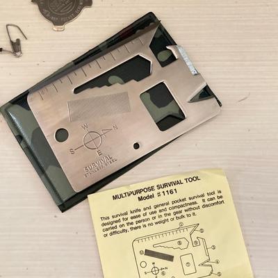 LOT 60: Jeep Backpack, Vintage Military Flasks, Survival Tools and Essentials