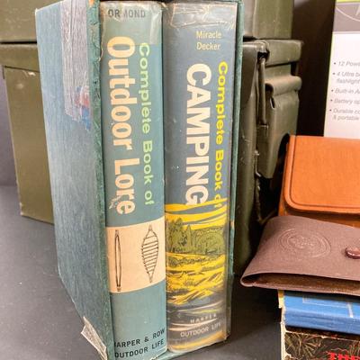 LOT 64: Boy Scout Collection, Radio Lantern in Original Box, Military Storage Boxes and More