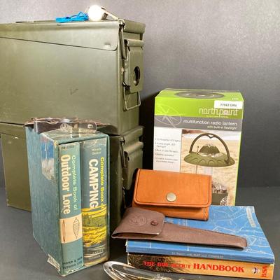 LOT 64: Boy Scout Collection, Radio Lantern in Original Box, Military Storage Boxes and More