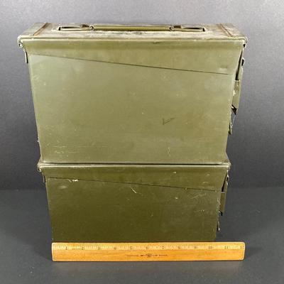 LOT 64: Boy Scout Collection, Radio Lantern in Original Box, Military Storage Boxes and More