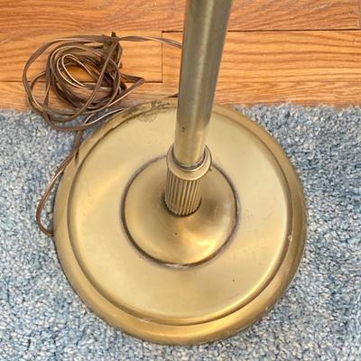 LOT 65: Vintage Hurricane Style Hand Painted Lantern Brass Floor Lamp
