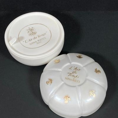 LOT 67: Vintage Westmoreland Handmade Frosted Glass Vanity Set, Perfume, Dusting Powders, Perfume Bottles and More