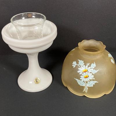 LOT 67: Vintage Westmoreland Handmade Frosted Glass Vanity Set, Perfume, Dusting Powders, Perfume Bottles and More