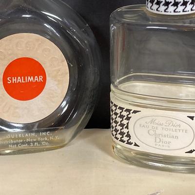 LOT 67: Vintage Westmoreland Handmade Frosted Glass Vanity Set, Perfume, Dusting Powders, Perfume Bottles and More