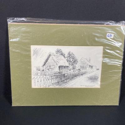 LOT 70: Vintage Underwriter's Laboratories, Inc. Portable Lamp, Haddonfield Homes Book, Collection of Litho Sketch Art Work and...