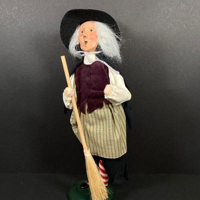 LOT 72: Byers' Choice Ltd Halloween Witch, Halloween Black Cat and Hand Made Witch