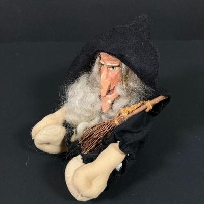 LOT 72: Byers' Choice Ltd Halloween Witch, Halloween Black Cat and Hand Made Witch