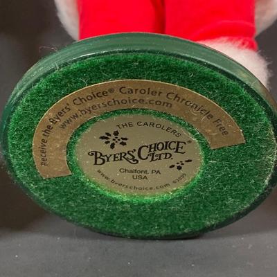 LOT 73: Byers' Choice Ltd Santa Claus with Basket of Chocolate, Byers' Choice Pair of Carolers and Decorative Ornaments