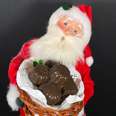 LOT 73: Byers' Choice Ltd Santa Claus with Basket of Chocolate, Byers' Choice Pair of Carolers and Decorative Ornaments