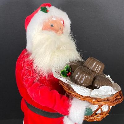 LOT 73: Byers' Choice Ltd Santa Claus with Basket of Chocolate, Byers' Choice Pair of Carolers and Decorative Ornaments