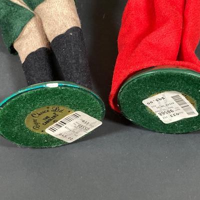 LOT 73: Byers' Choice Ltd Santa Claus with Basket of Chocolate, Byers' Choice Pair of Carolers and Decorative Ornaments