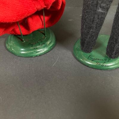 LOT 73: Byers' Choice Ltd Santa Claus with Basket of Chocolate, Byers' Choice Pair of Carolers and Decorative Ornaments