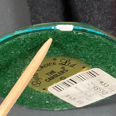 LOT 73: Byers' Choice Ltd Santa Claus with Basket of Chocolate, Byers' Choice Pair of Carolers and Decorative Ornaments