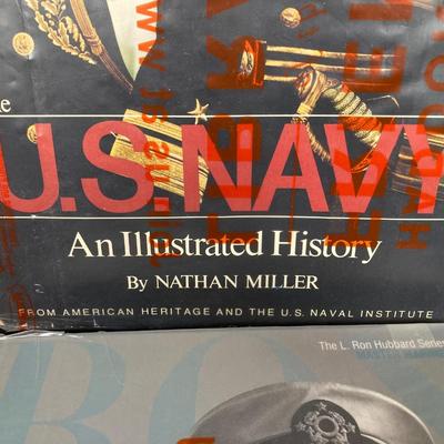 LOT 75: Nautical Books, Flags (Spain, Cuba and USA), Brass Plate and Mini Spittoon, Napolean Figurine and More