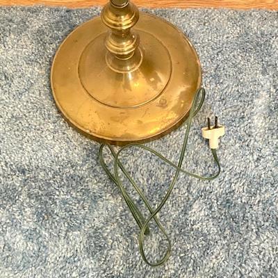 LOT 76: Brass Floor Lamp and Brass Andirons