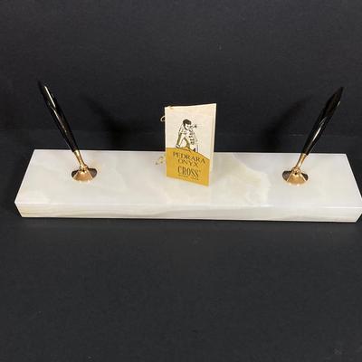 LOT 78: Pedrara Onyx Cross Pen Desk Set - (New in Original Box) #5203