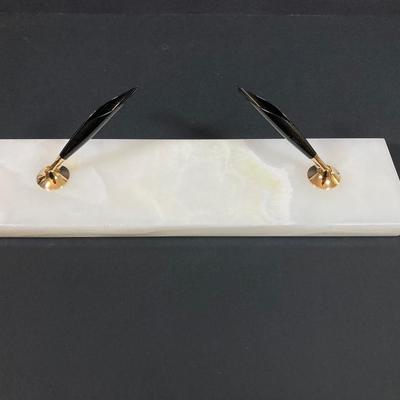 LOT 78: Pedrara Onyx Cross Pen Desk Set - (New in Original Box) #5203