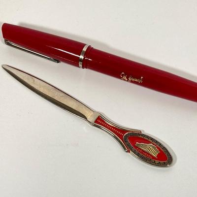 LOT 79: Pen Collection - Cross, Parker, John Wanamaker, Refills and Greek Letter Opener