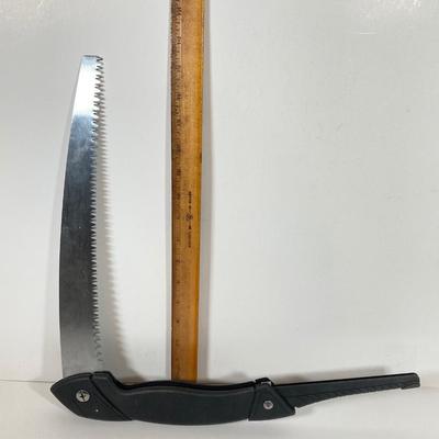 LOT 80: Gerber 13 inch Folding Saw, Swiss Brand Army Knife and Kutmaster Folding Knife