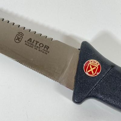 LOT 81: Vintage Aitor Made in Spain Fixed Blade Utility Knife with Sheath