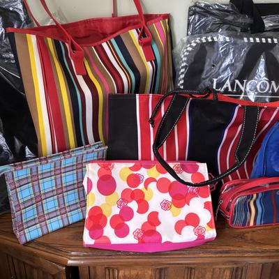LOT:83: Large Assortment of Bags, Totes Make-up Cases and More
