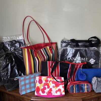 LOT:83: Large Assortment of Bags, Totes Make-up Cases and More