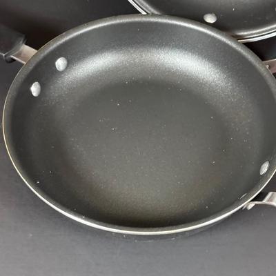 LOT 84: Cuisinart Compact Deep Fryer In Box, (2) Cuisinart 10" Frittata Pans, Glass Gravy Separator in Box, Cutting Board and More