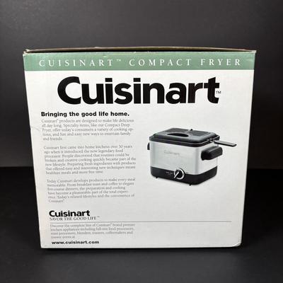 LOT 84: Cuisinart Compact Deep Fryer In Box, (2) Cuisinart 10" Frittata Pans, Glass Gravy Separator in Box, Cutting Board and More