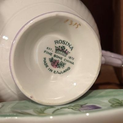 LOT 85: Kitchen Cabinet Lot - Contents Include China, Glasses Teapot Crystal and Much More