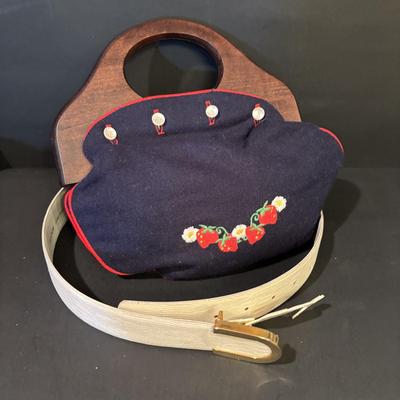 LOT 86: Vintage Fashion Accessories Including Italian Leather and Other Belts, Bags, Scarfs and More