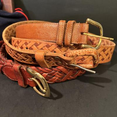 LOT 86: Vintage Fashion Accessories Including Italian Leather and Other Belts, Bags, Scarfs and More