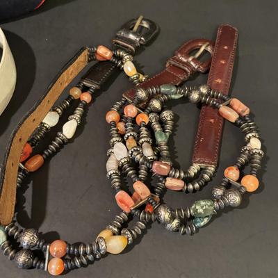 LOT 86: Vintage Fashion Accessories Including Italian Leather and Other Belts, Bags, Scarfs and More