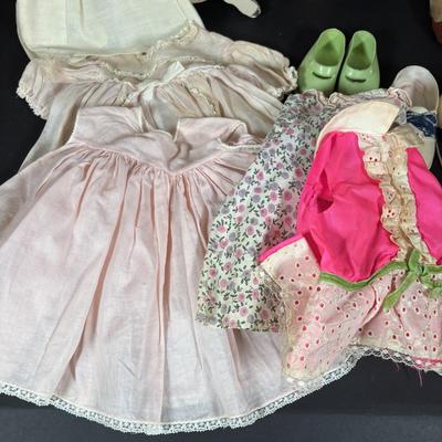 LOT 87: Vintage Toy Collection Pebbles Doll, Doll Cloths, Peter Rabbit Plush and More